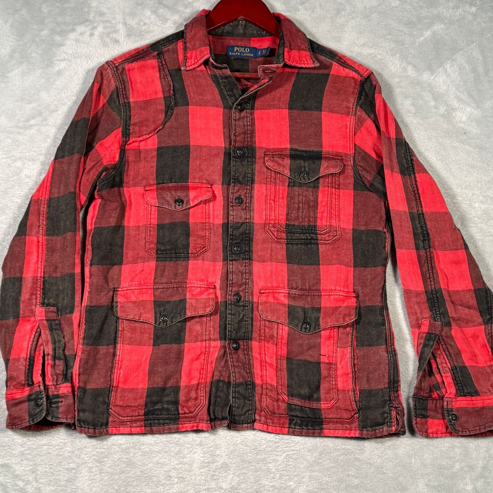 Ralph Lauren Shirt Small Red Plaid Mackinaw Workshirt Pockets